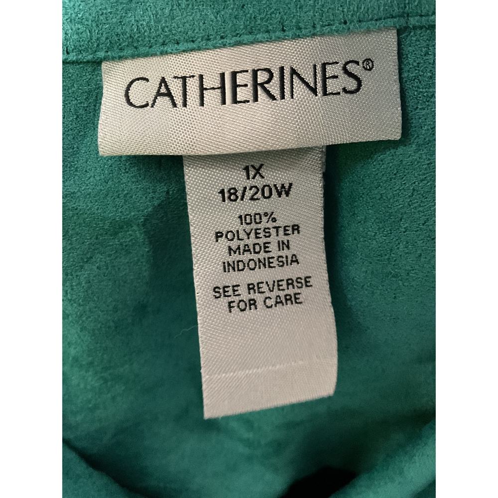 Catherines Green Button-Up Top Size 1x - image 3